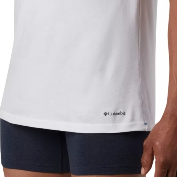 🎄Columbia Men's 3 Pack White Crew Neck Tee Classic Fit T Shirts - Picture 4 of 5